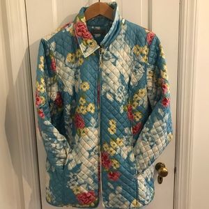 Kate hill 100% silk floral quilted riding jackets